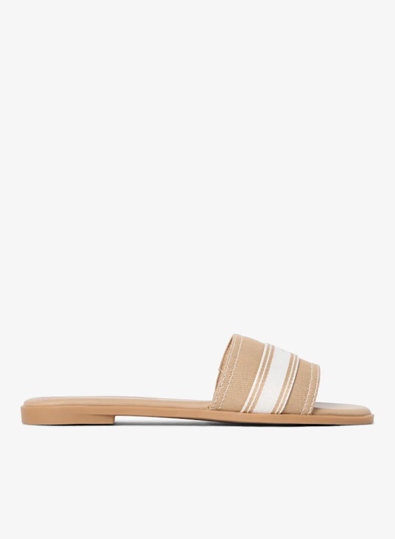 Canvas Denim Webbing Strap Mules